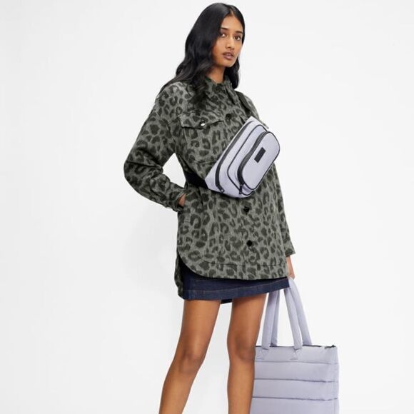 Ted Baker Cheetah Coat Size 10 Grey Black Wool Ebrill Shacket - Picture 1 of 8
